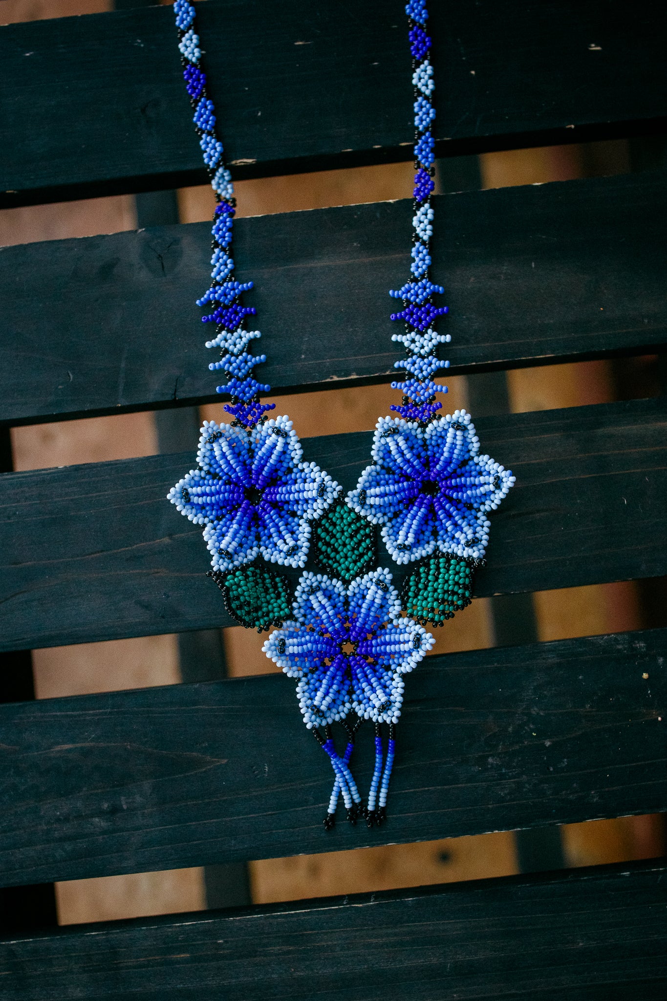 Flower Trio Beaded Necklace