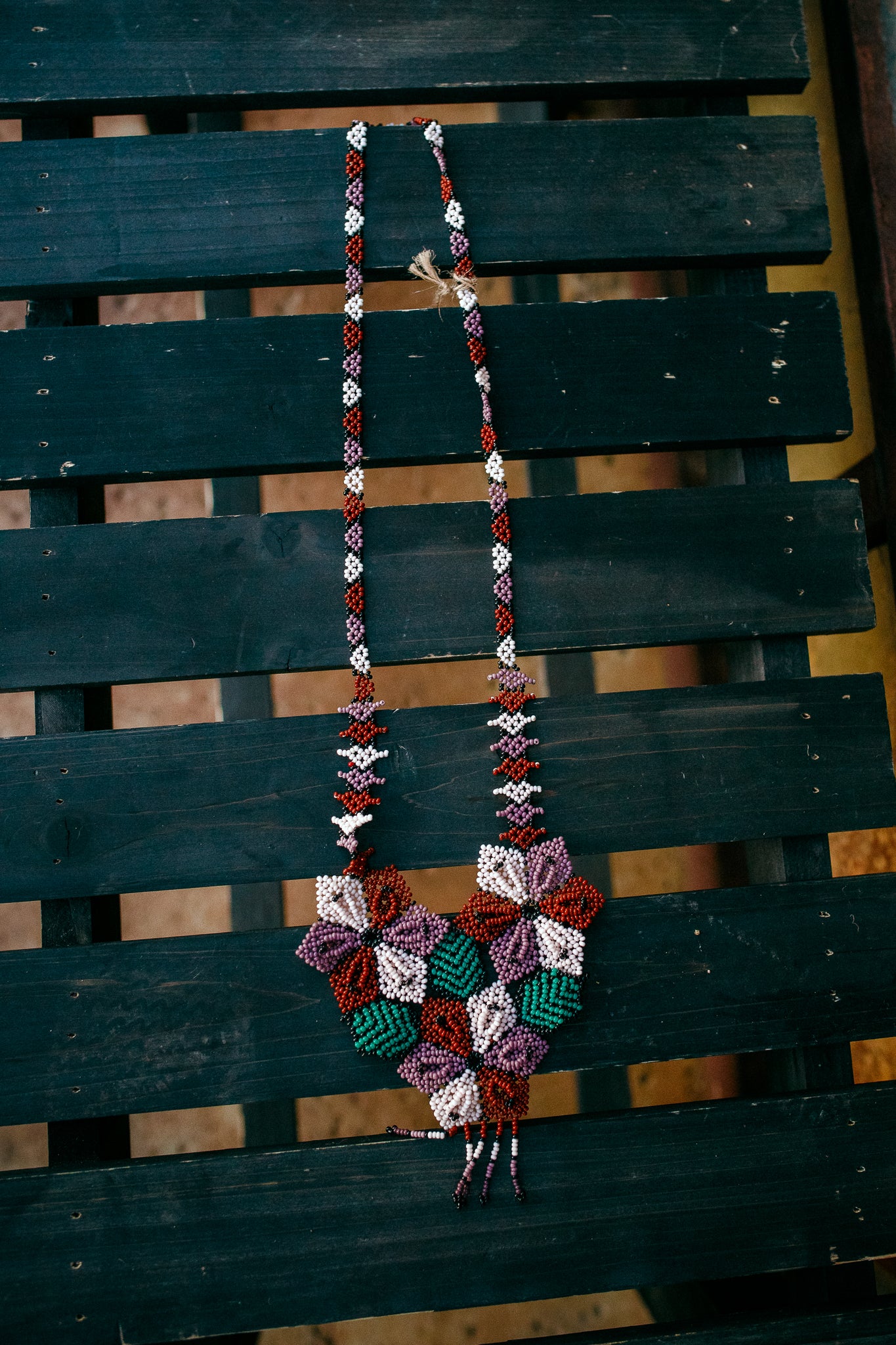 Flower Trio Beaded Necklace