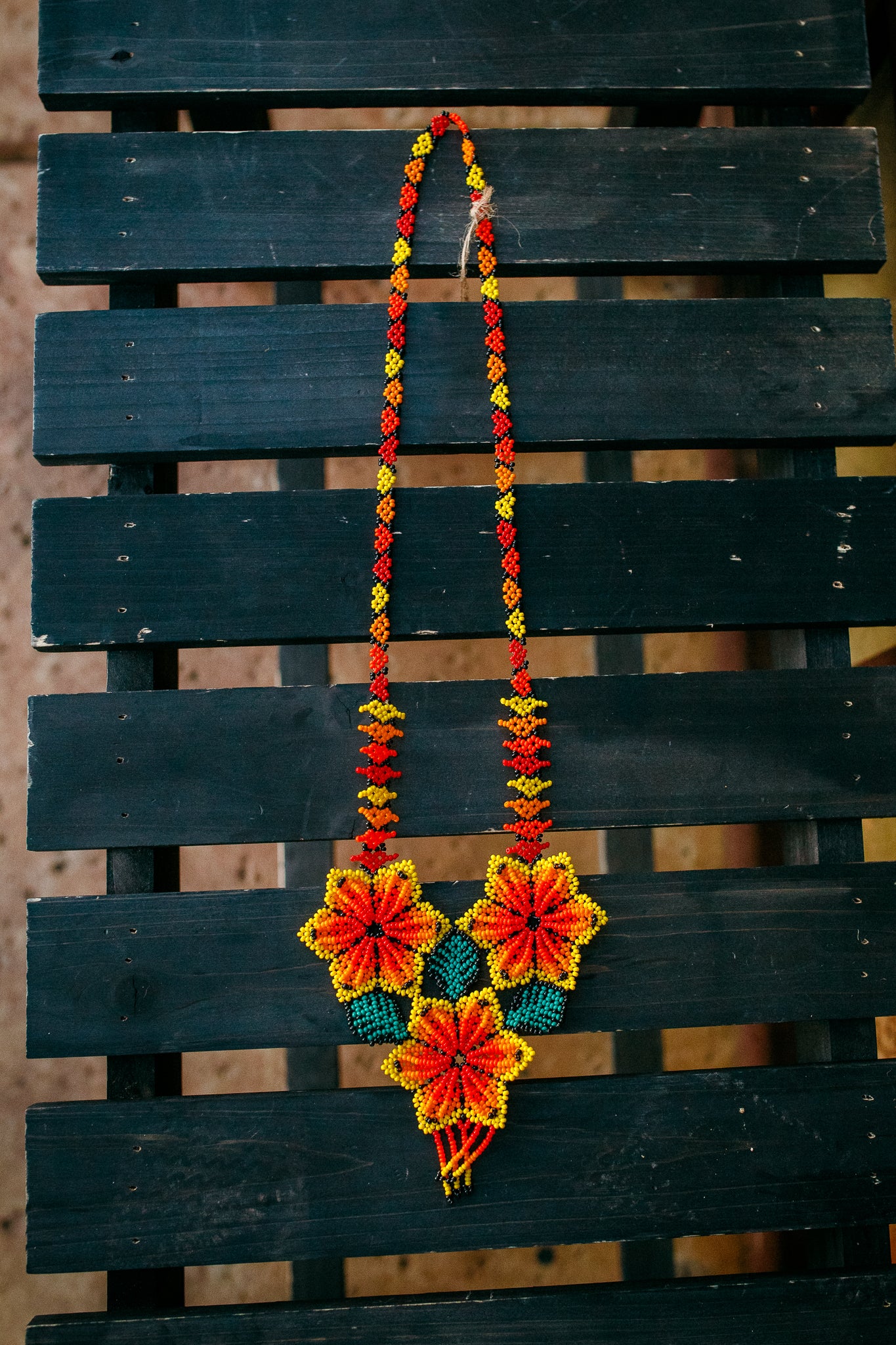 Flower Trio Beaded Necklace
