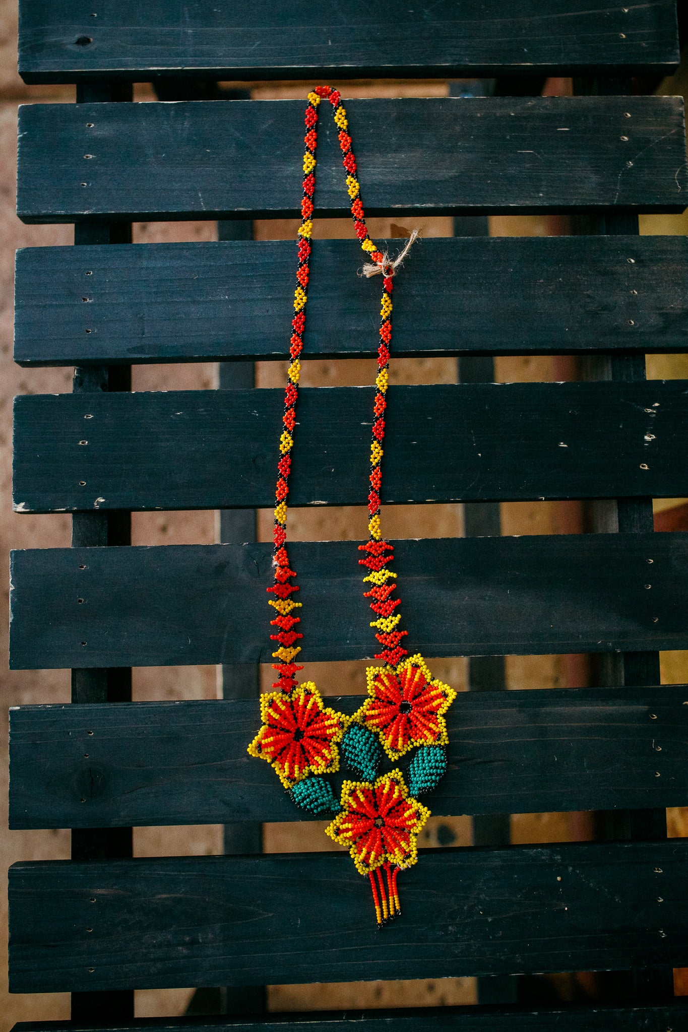 Flower Trio Beaded Necklace