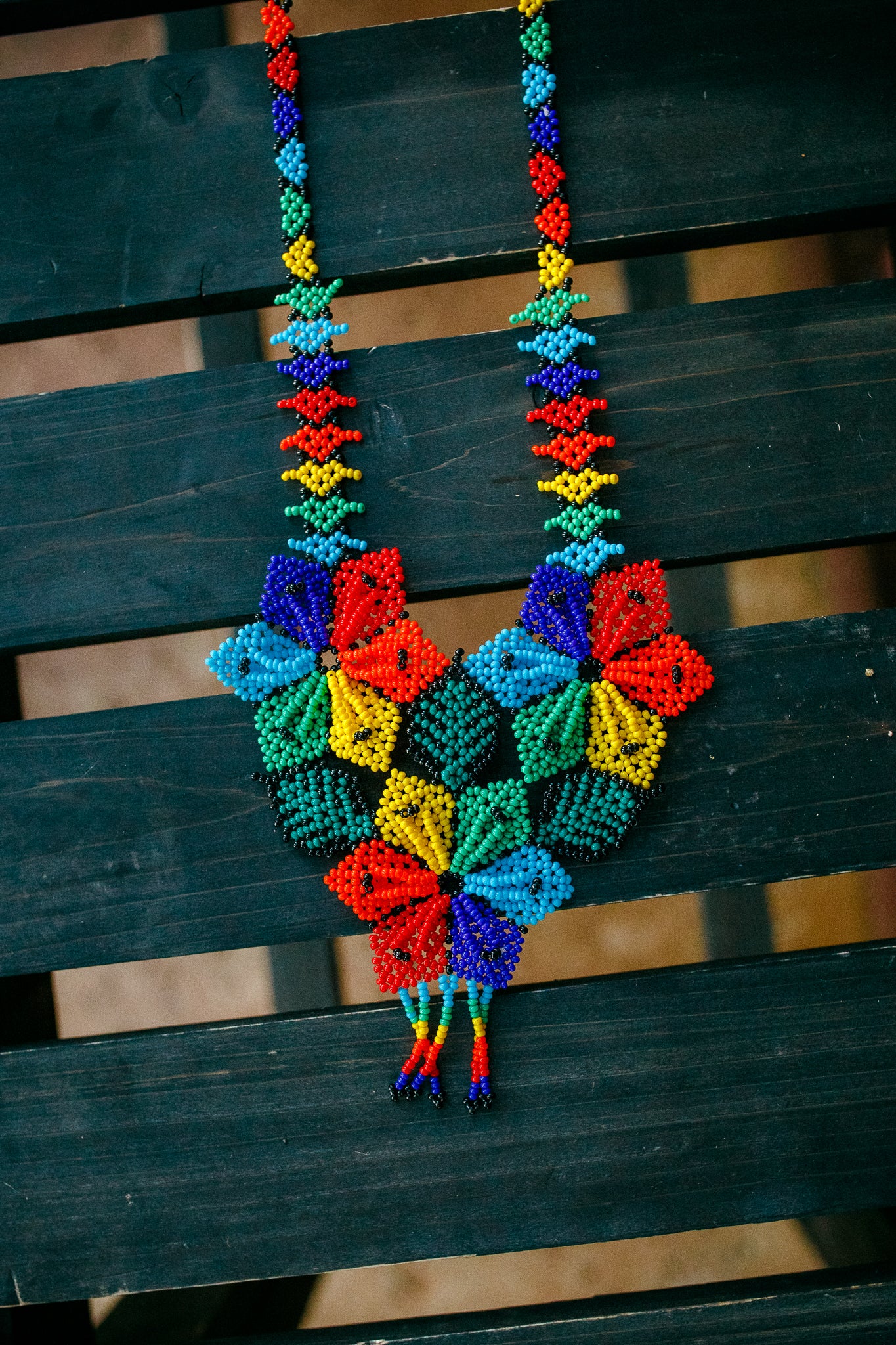 Flower Trio Beaded Necklace